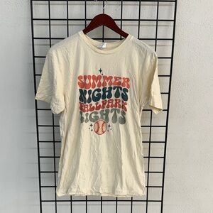 Cream Graphic Tee with Summer Nights Print